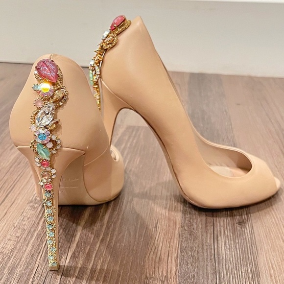 LeSilla SHOES. Décolleté w Jewel on the heel. Leather. MADE IN ITALY. 7 or 37IT - Picture 1 of 16